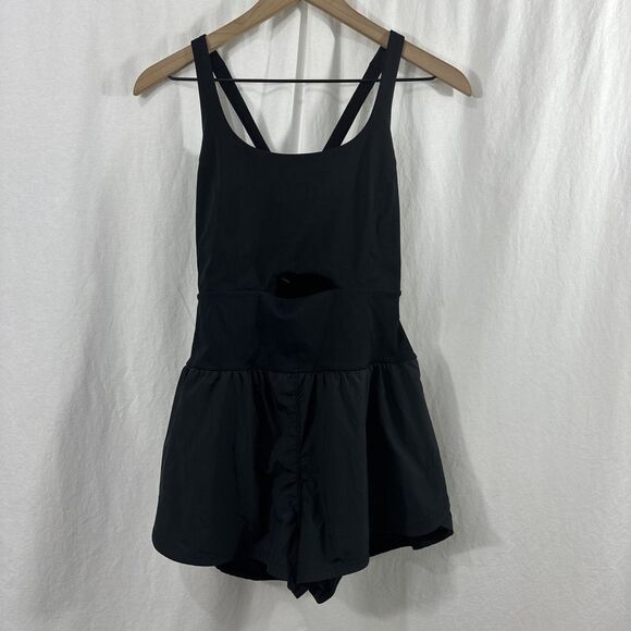 Free People Movement Righteous Runsie Black Romper Womens Size S Active Outdoor - Picture 1 of 12